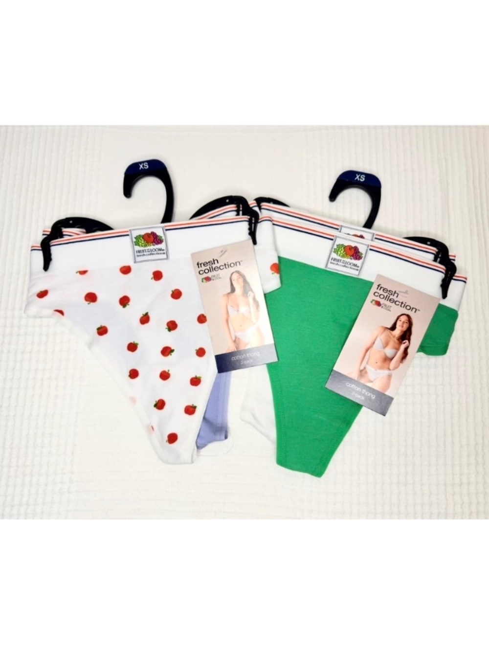 Fruit of the Loom, Fresh Cotton Thongs, 2 Packs, XS